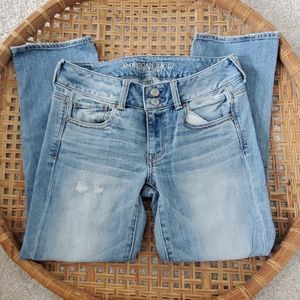 American Eagle "Artist Crop" Distressed Jeans